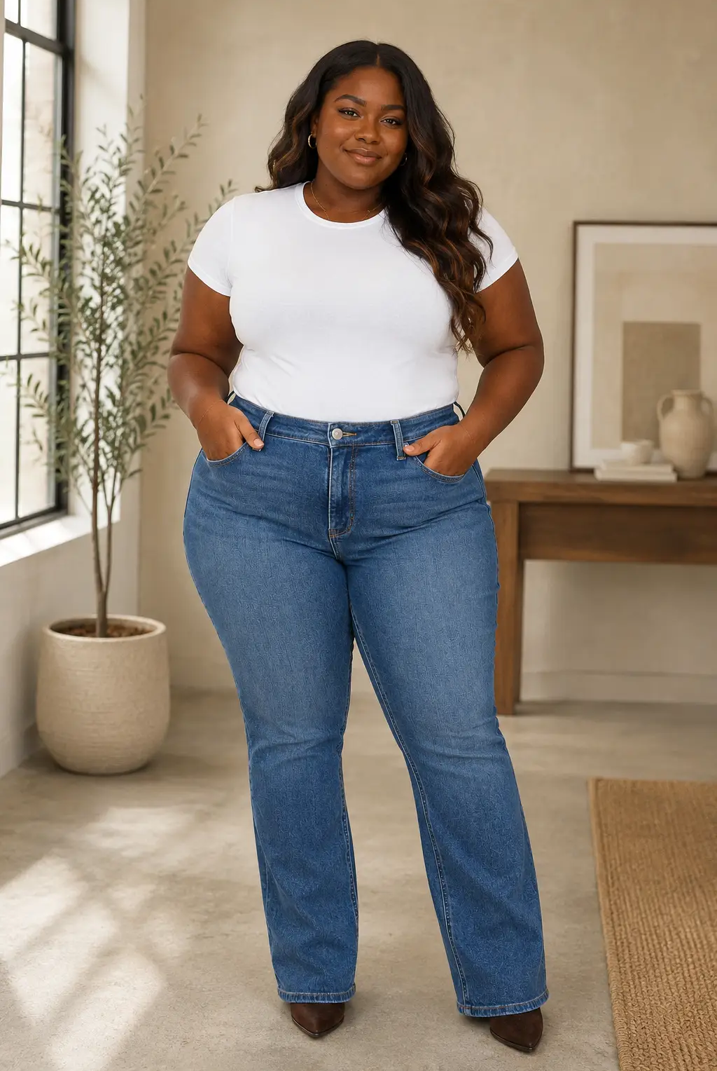 RFM Plus Mia High Rise Essential Slim Bootcut Jeans - Inseam Program: REGULAR - Jeans