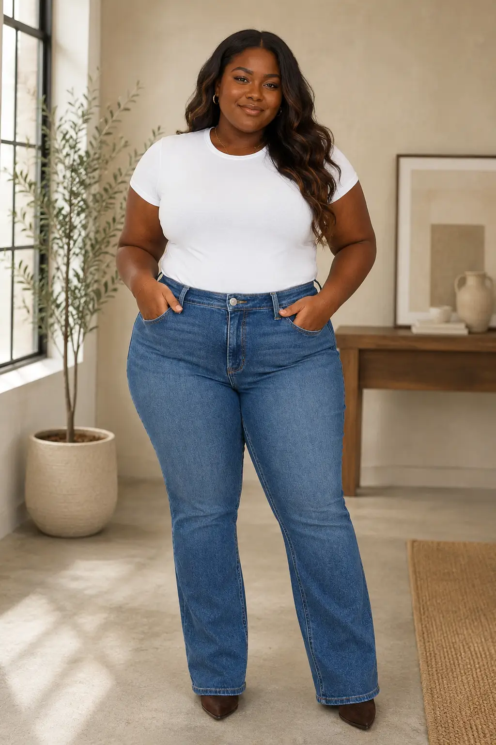 RFM Plus Mia High Rise Essential Slim Bootcut Jeans - Inseam Program: REGULAR - Jeans