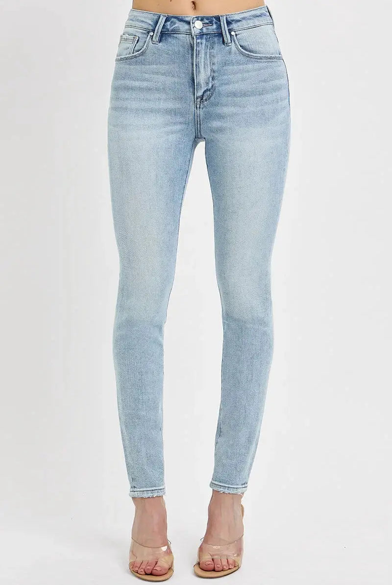 RISEN The Ethereal High Rise Light Wash Skinny Jeans - Jeans