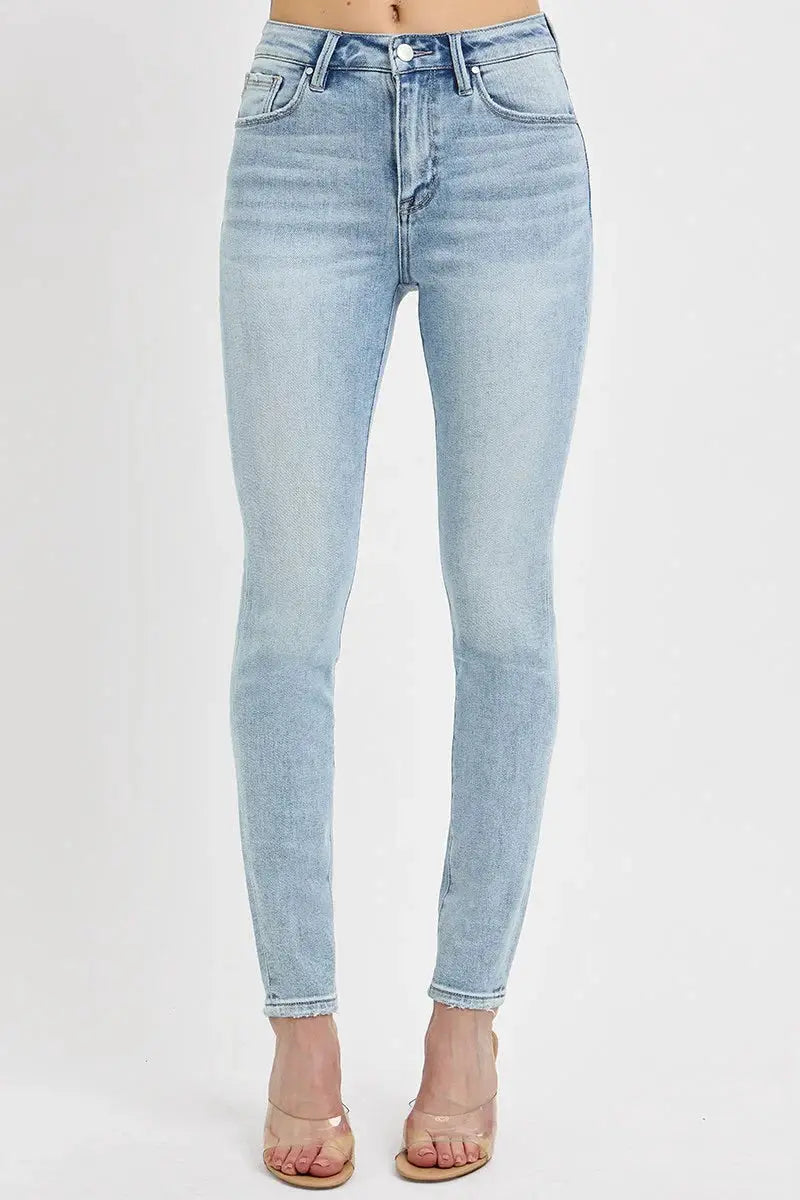 RISEN The Ethereal High Rise Light Wash Skinny Jeans - Jeans