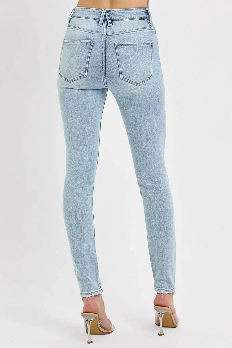 RISEN The Ethereal High Rise Light Wash Skinny Jeans - Jeans