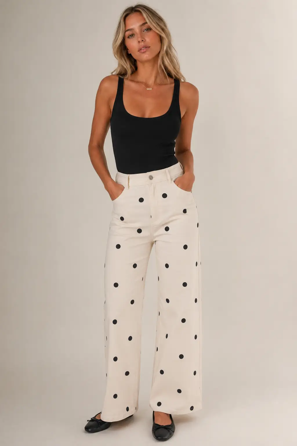 Klesis The Dotty About You Wide Leg Denim Pants - Pants Pants