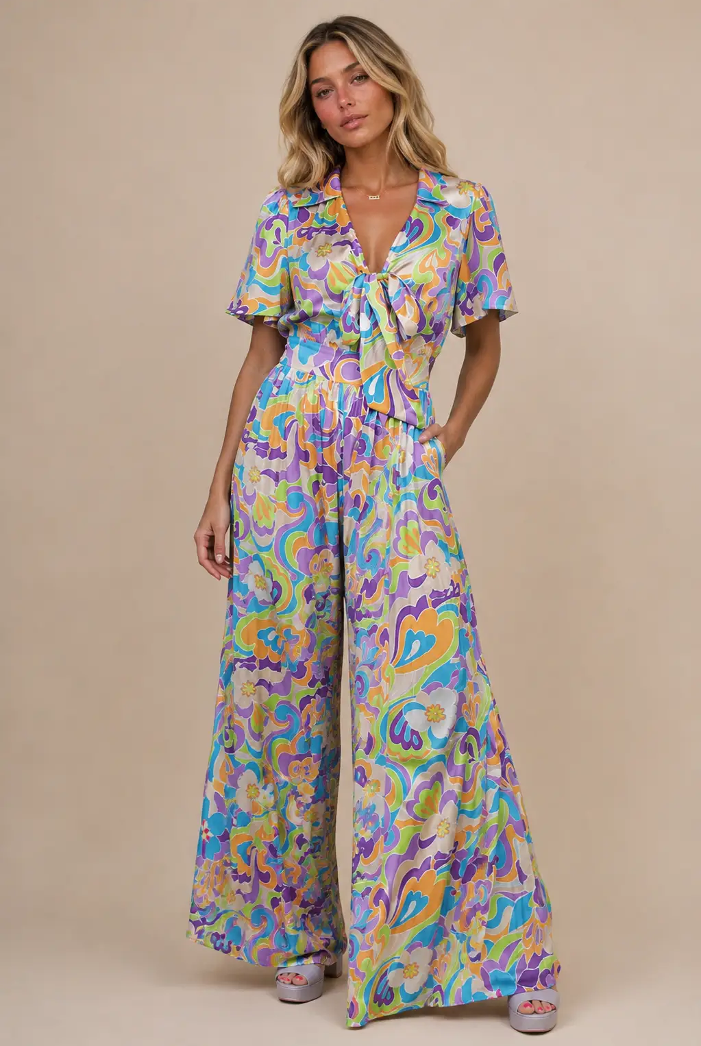 FLYING TOMATO The Secret Place Woven Jumpsuit: Regular & Curvy - One-Pieces