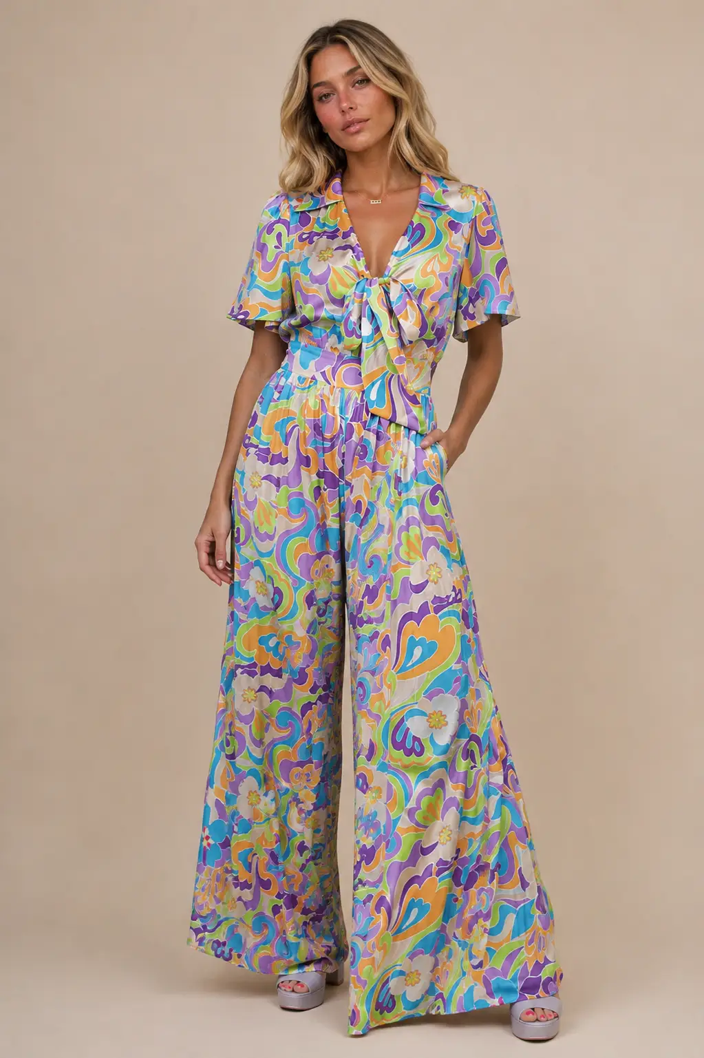 FLYING TOMATO The Secret Place Woven Jumpsuit: Regular & Curvy - One-Pieces