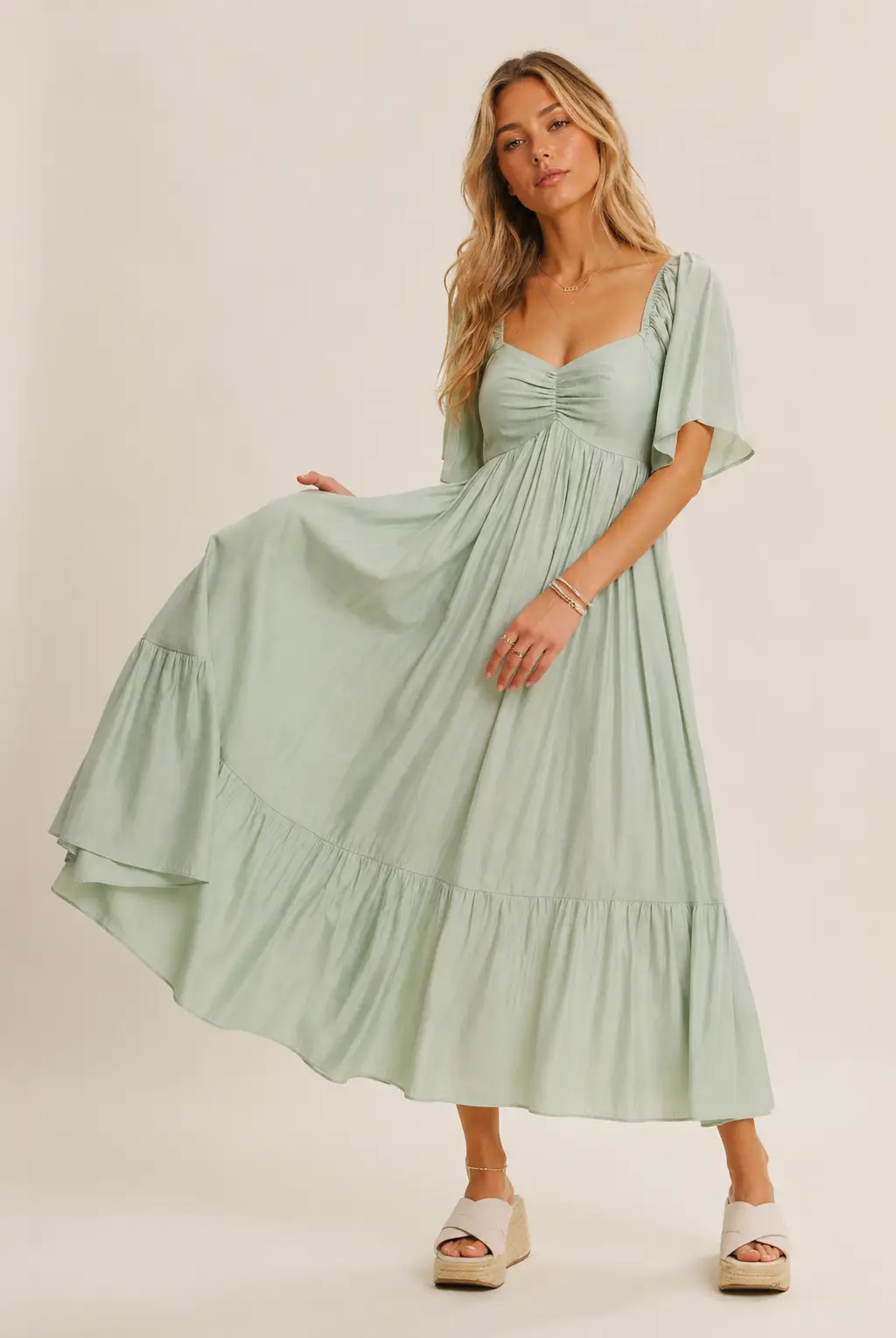 in february The Soft Breeze Mint Midi Dress - Sweaters