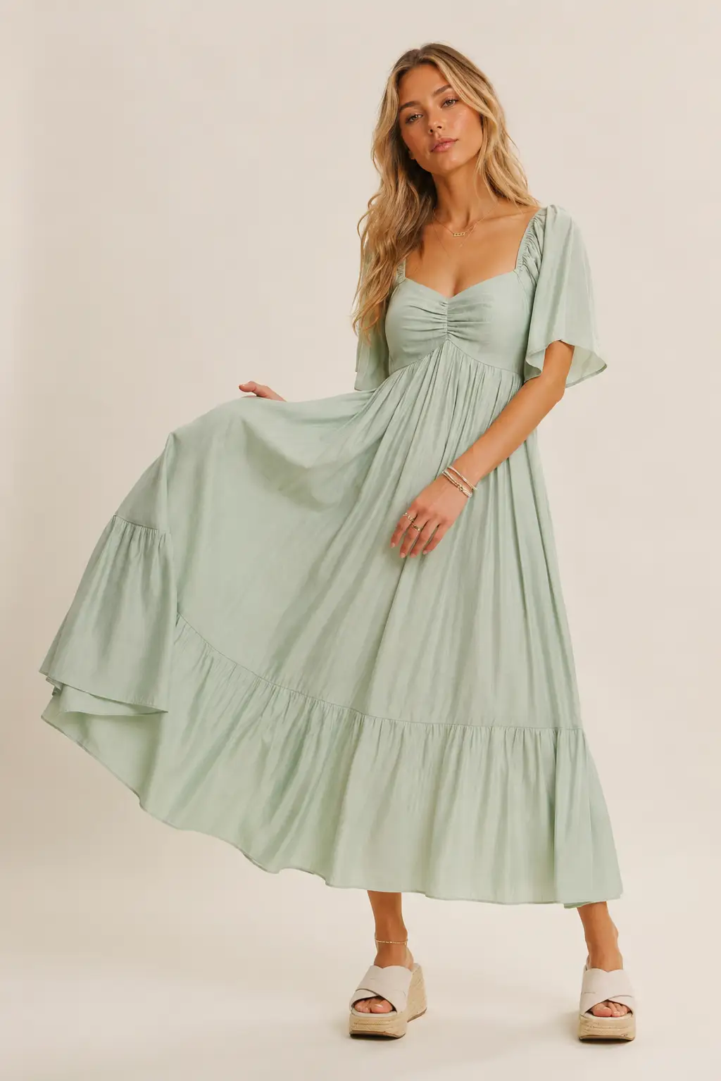 in february The Soft Breeze Mint Midi Dress - Sweaters