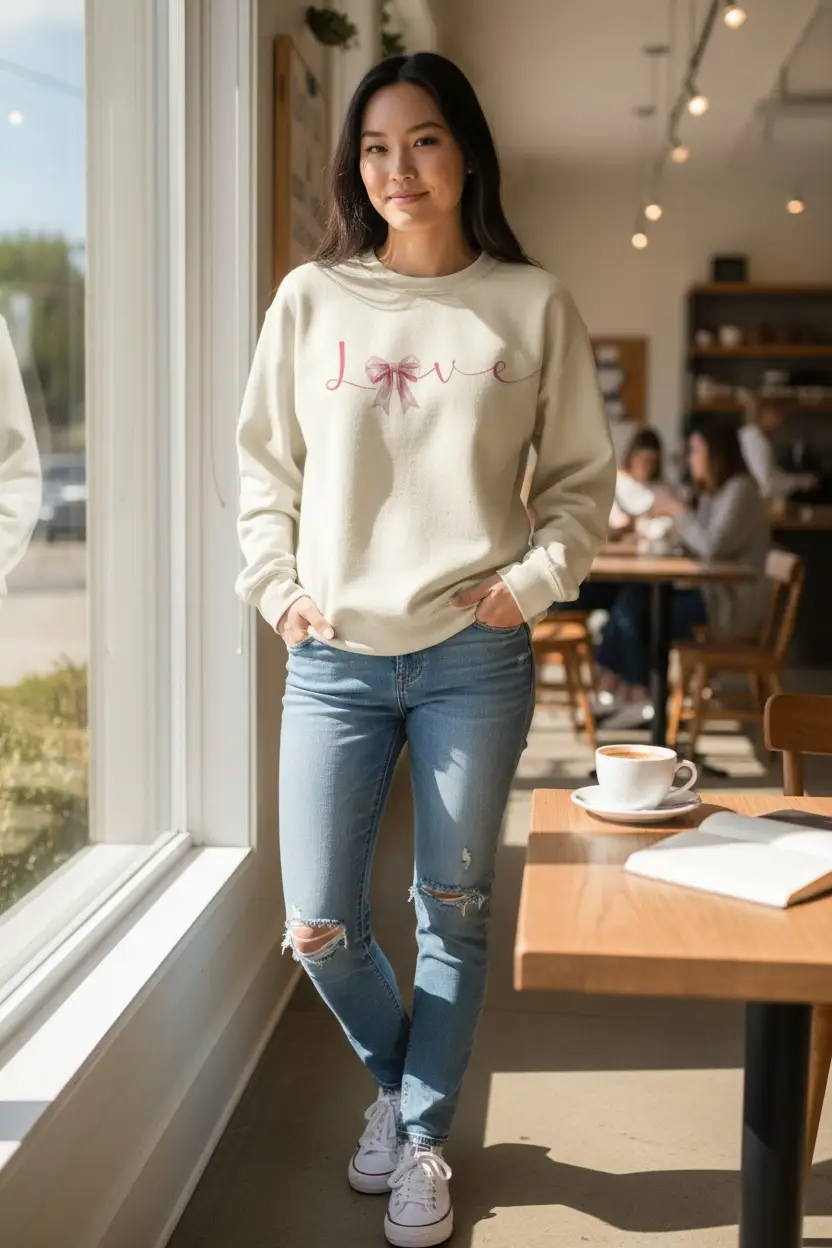Lasting Impressions CT Sand Love Bow Sweatshirt - Sweatshirts