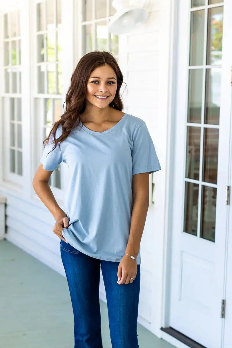 Grateful Threads Boutique Peri Gray Crewneck Loose Fit Tee - T-Shirts