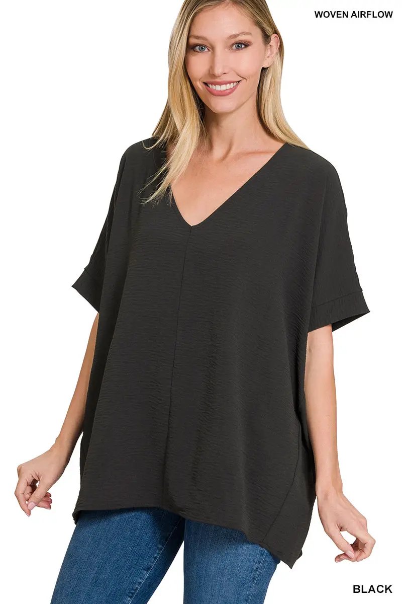 Zenana Zenana Airflow Dolman Short Sleeve Top - Clothing Tops airflow dolman sleeve short sleeve top