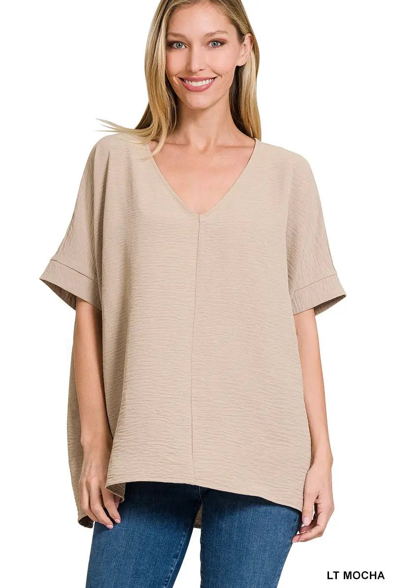 Zenana Zenana Airflow Dolman Short Sleeve Top - Clothing Tops airflow dolman sleeve short sleeve top