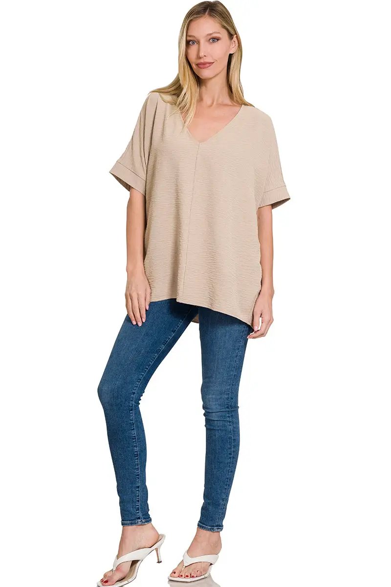 Zenana Zenana Airflow Dolman Short Sleeve Top - Clothing Tops airflow dolman sleeve short sleeve top