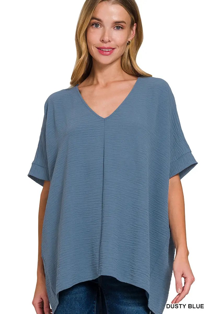 Zenana Zenana Airflow Dolman Short Sleeve Top - Clothing Tops airflow dolman sleeve short sleeve top