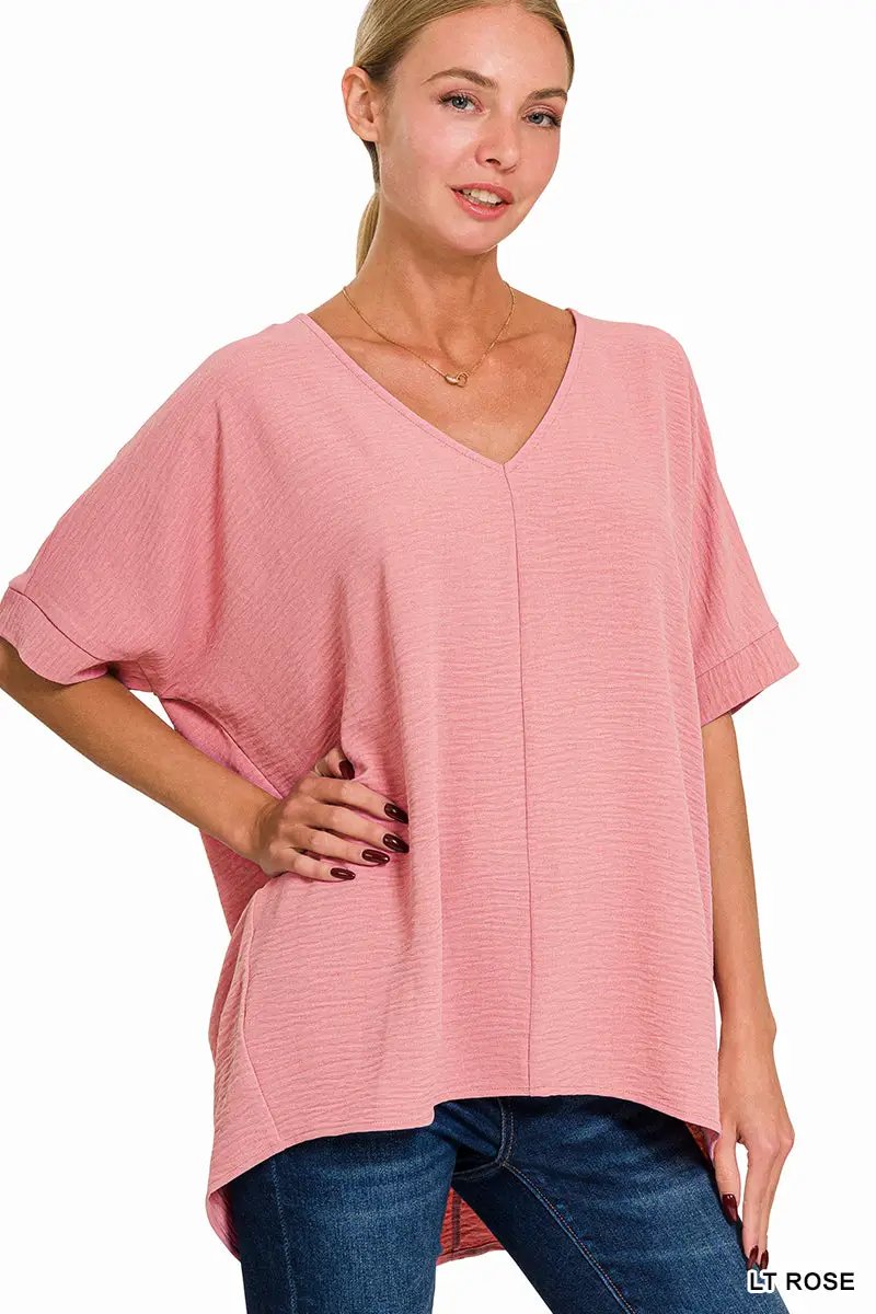 Zenana Zenana Airflow Dolman Short Sleeve Top - Clothing Tops airflow dolman sleeve short sleeve top