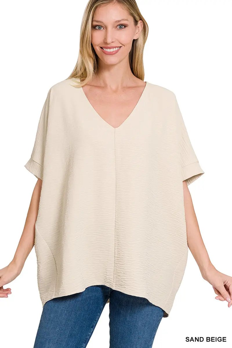 Zenana Zenana Airflow Dolman Short Sleeve Top - Clothing Tops airflow dolman sleeve short sleeve top