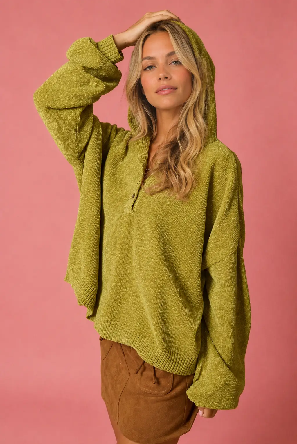 Papermoon The Easy Street Oversized Button Knit Sweater - Sweaters