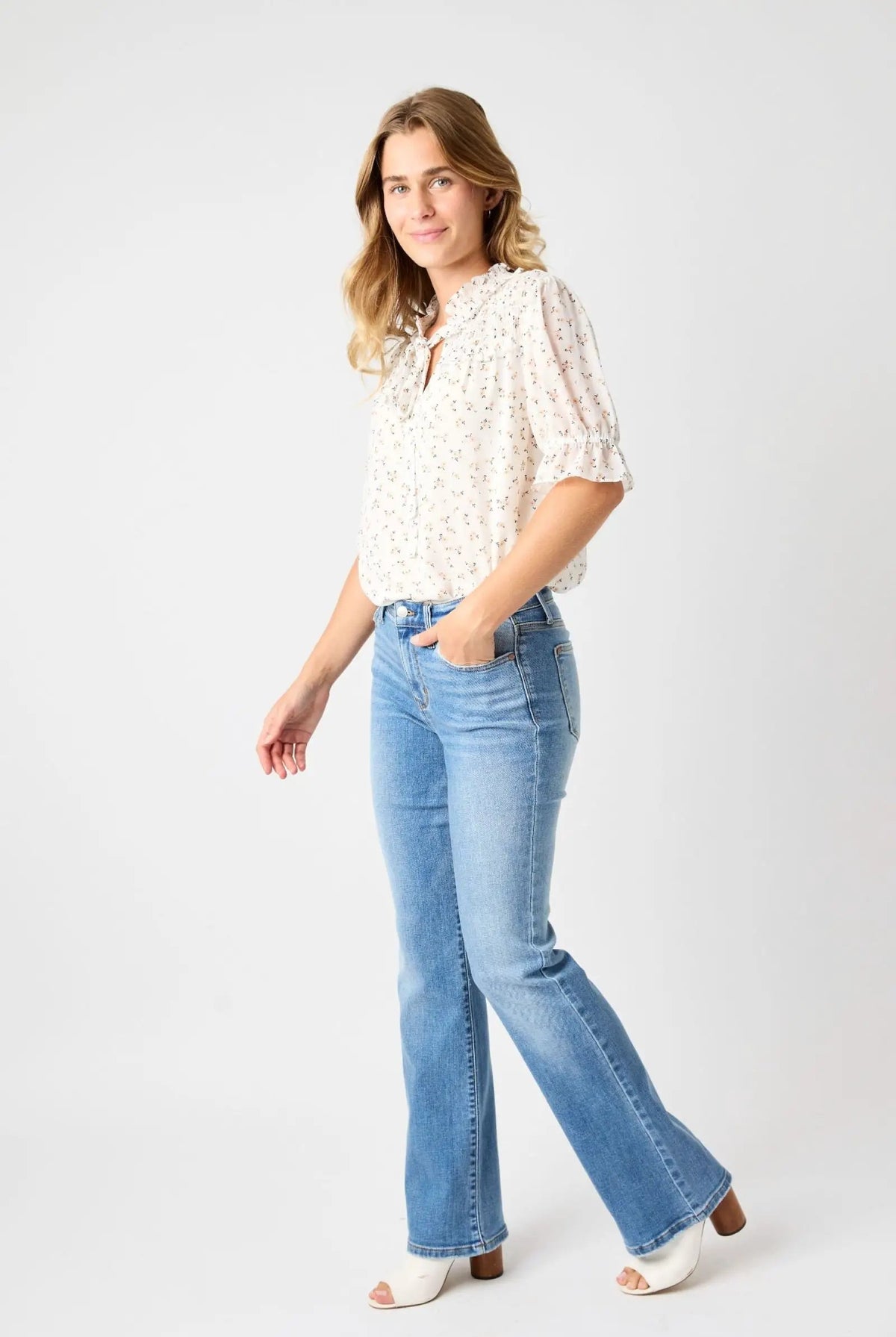 Judy Blue Judy Blue Mid Rise Vintage Medium Wash Bootcut Denim Jeans - Jeans