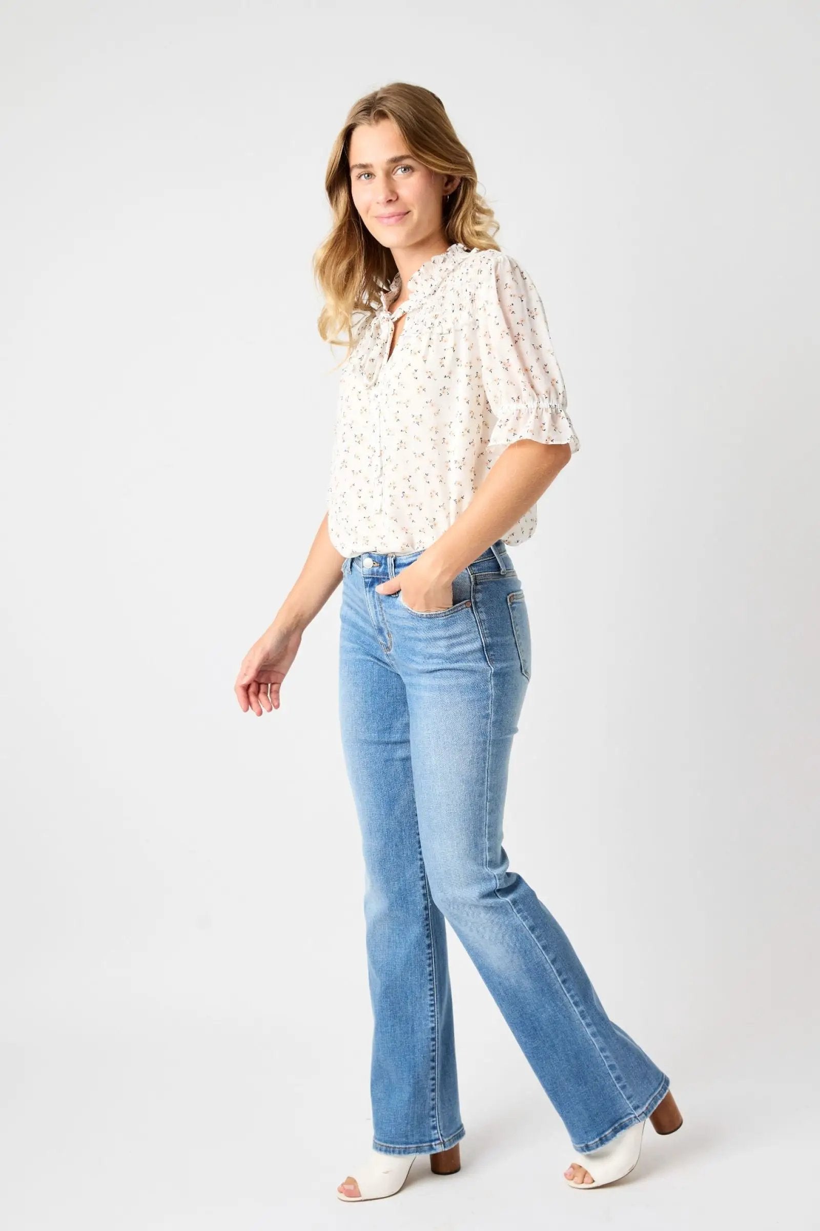Judy Blue Judy Blue Mid Rise Vintage Medium Wash Bootcut Denim Jeans - Jeans