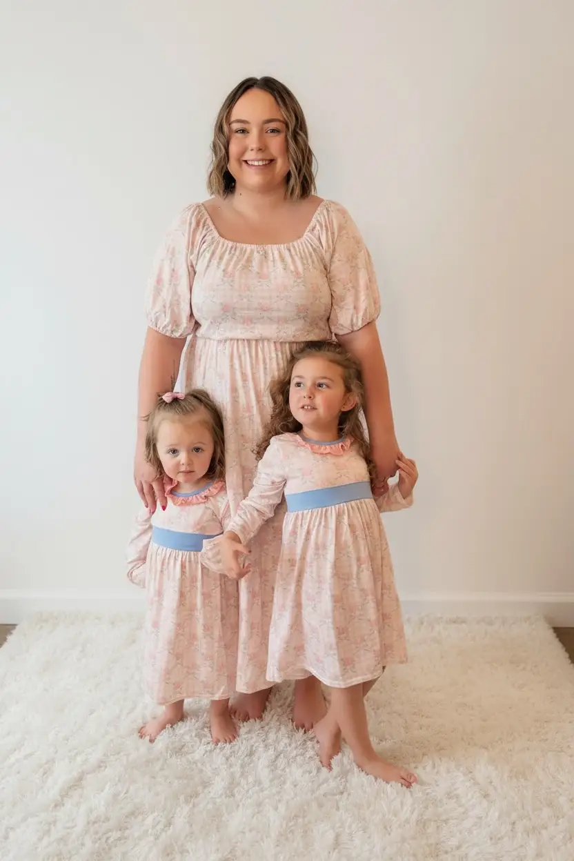 Honeydew Pink Floral Print Ruffle Mommy & Me Dress - MOMMY - Dresses