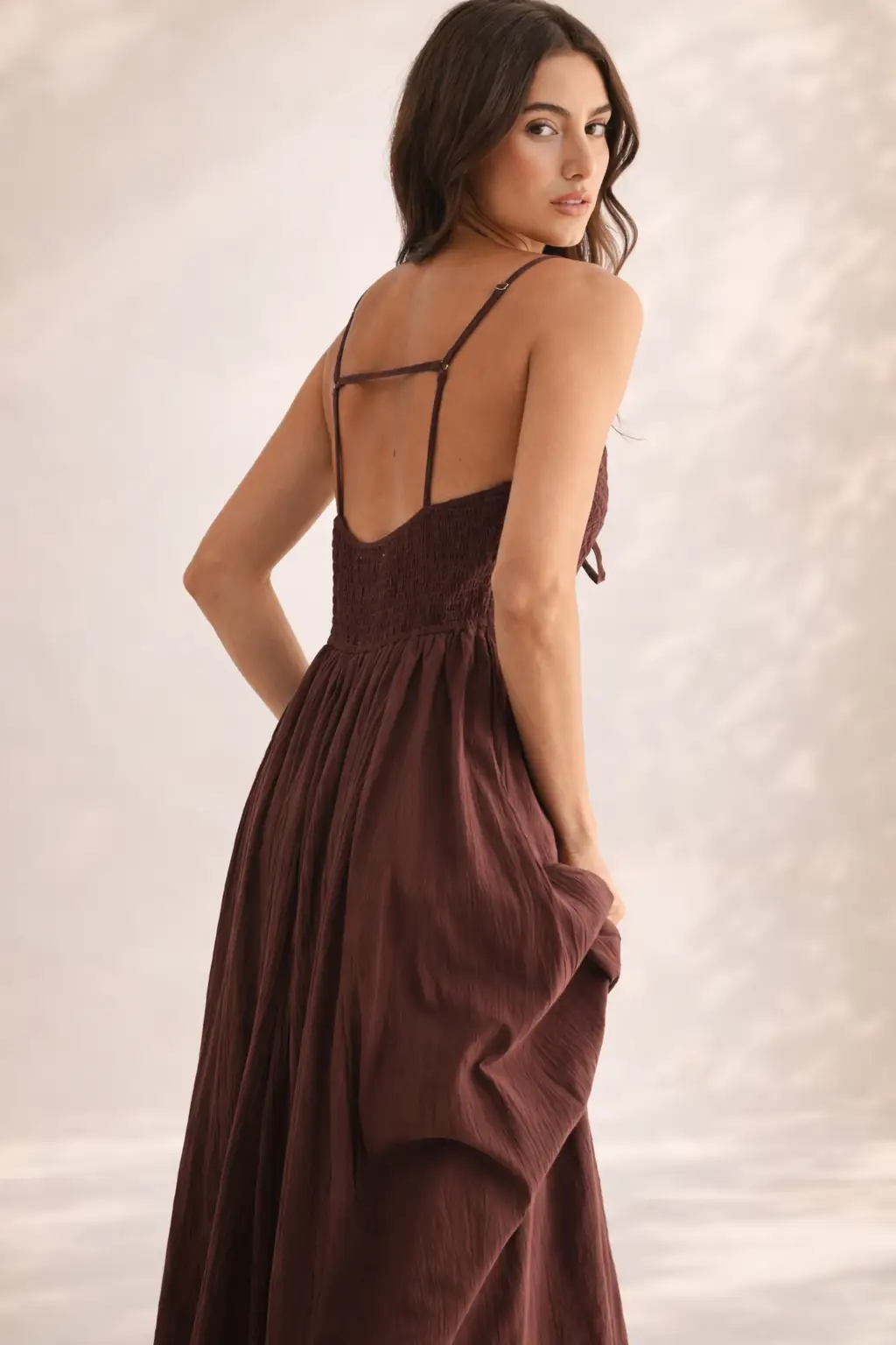 Camellia The Bordeaux Grace Ruched Maxi Dress - Dresses