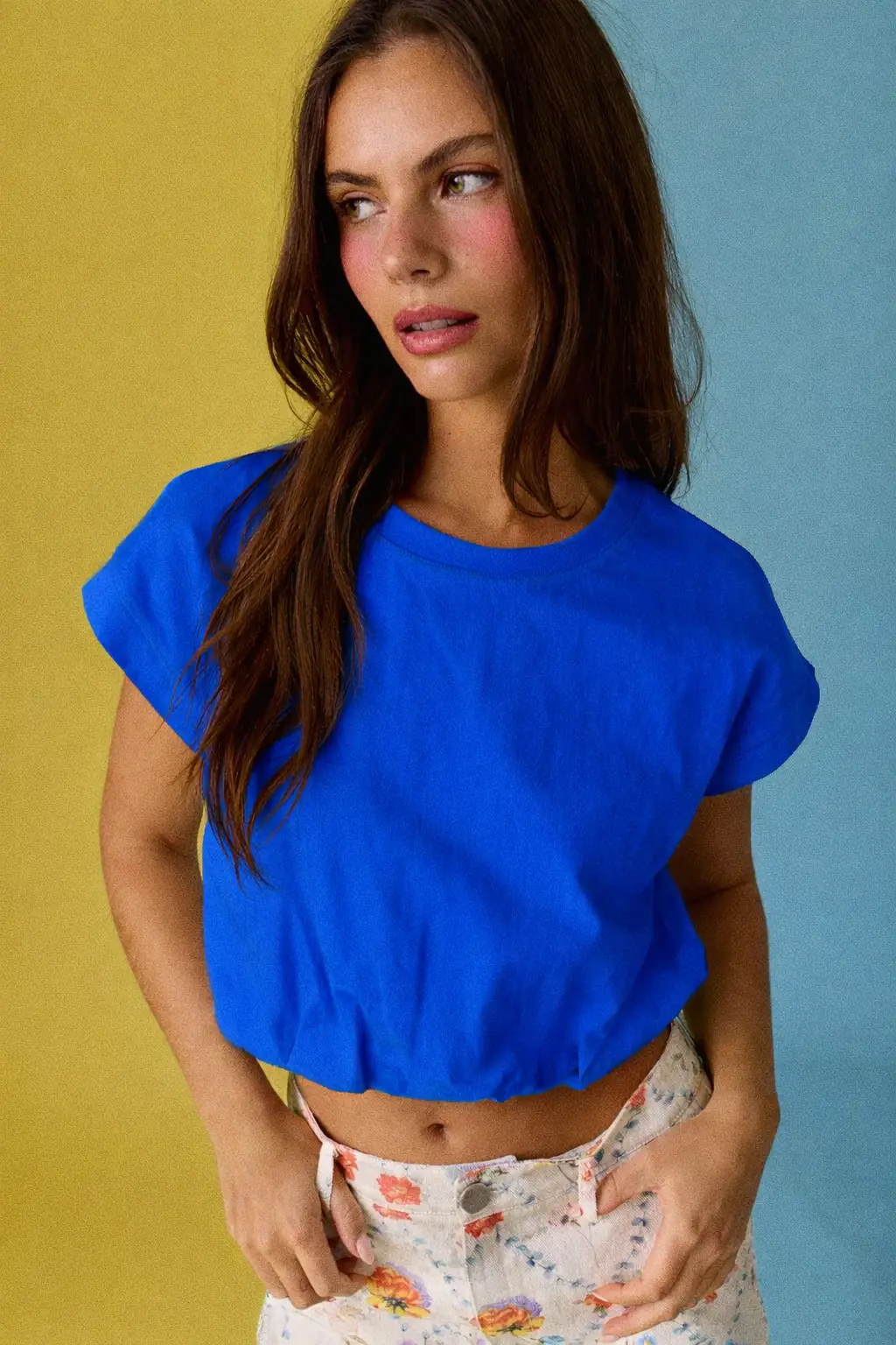 Papermoon The Cobalt Breeze Bubble Hem Top - Blouses