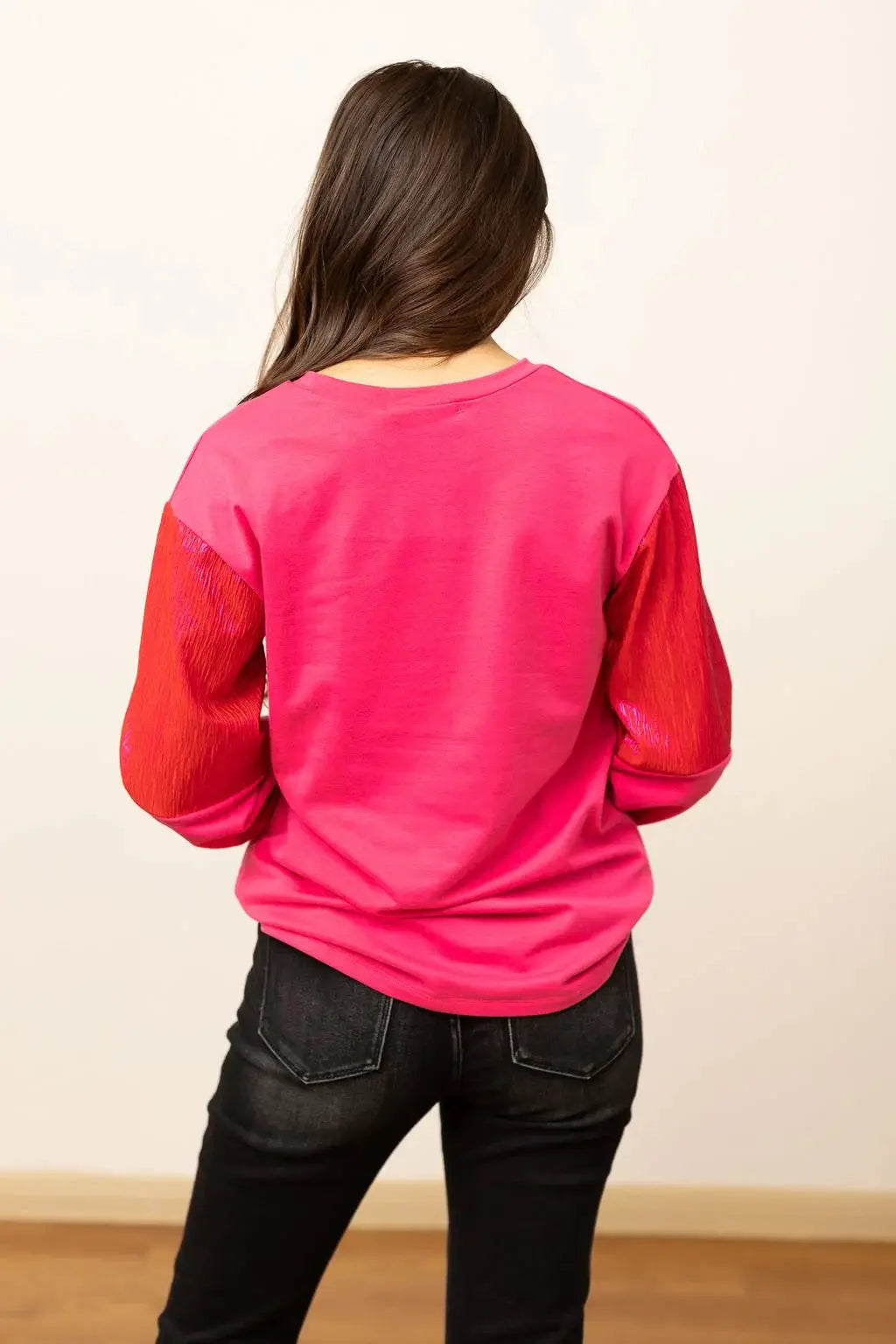 Grace & Emma Shiny Skull Hot Pink Sweatshirt - Sweatshirts