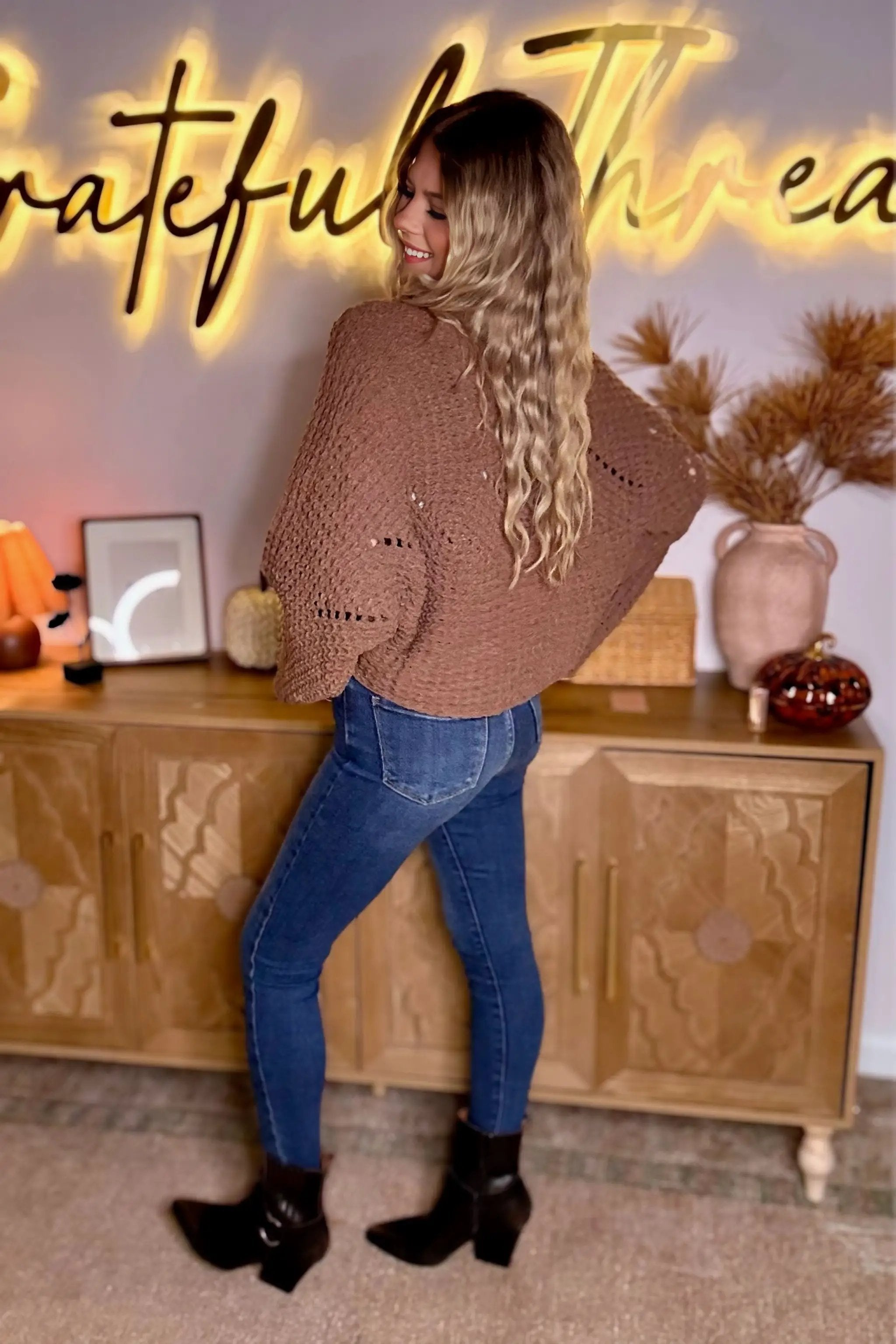 POL POL Cropped Chenille Sweater - Sweaters