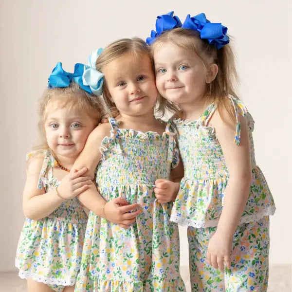 Marie Nicole Clothing Marie Nicole Clothing - Flowerfield Twirl Smocked Ruffle Bubble - BABY - Baby One-Pieces