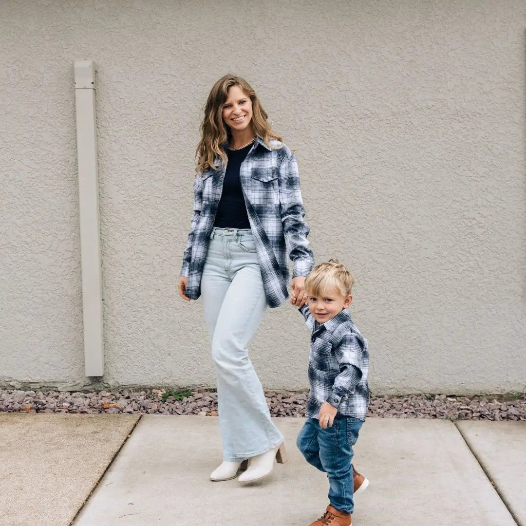 HAHA MAMA Clothing Lightweight Navy Flannel - ADULT UNISEX - Overshirts