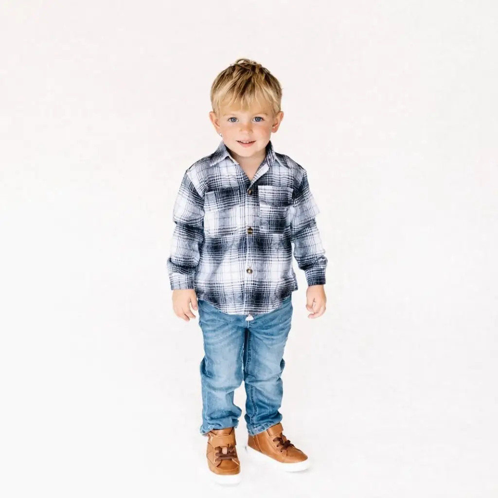 HAHA MAMA Clothing Lightweight Navy Flannel - MINI - Clothing