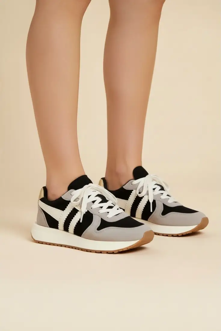 Maker's Shoes Maker's Shoes - Ace 6 Women’s Everyday Fashion Sneakers – Retro Style: Black - Sneakers