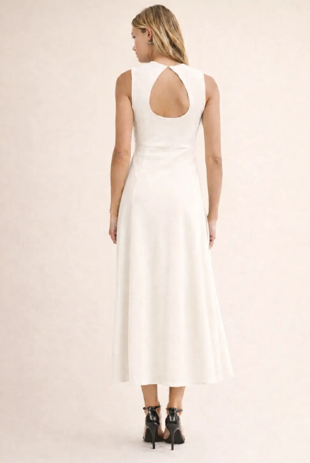 Klesis Simply Stunning Keyhole Midi Dress – Ivory - Dresses dress