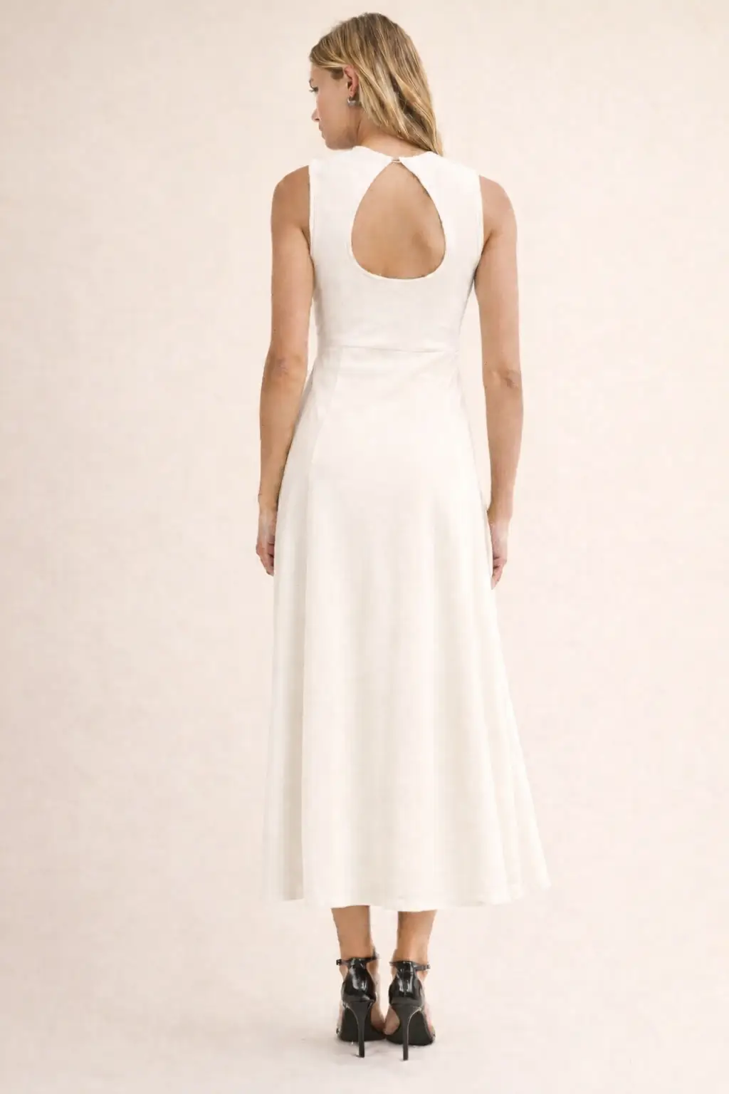 Klesis Simply Stunning Keyhole Midi Dress – Ivory - Dresses dress