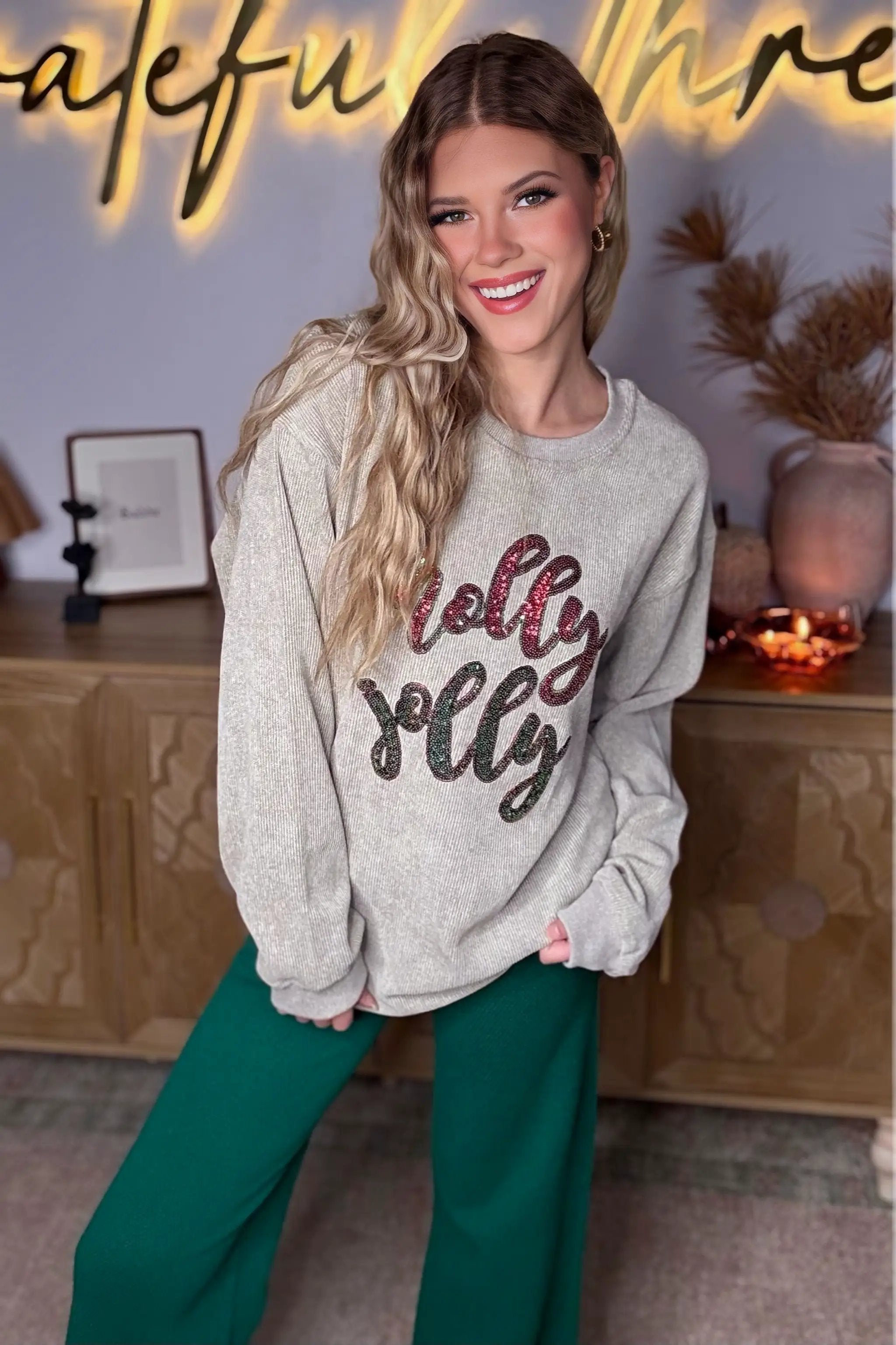 Grateful Threads Boutique Holly Jolly Sweatshirt - Sweatshirts