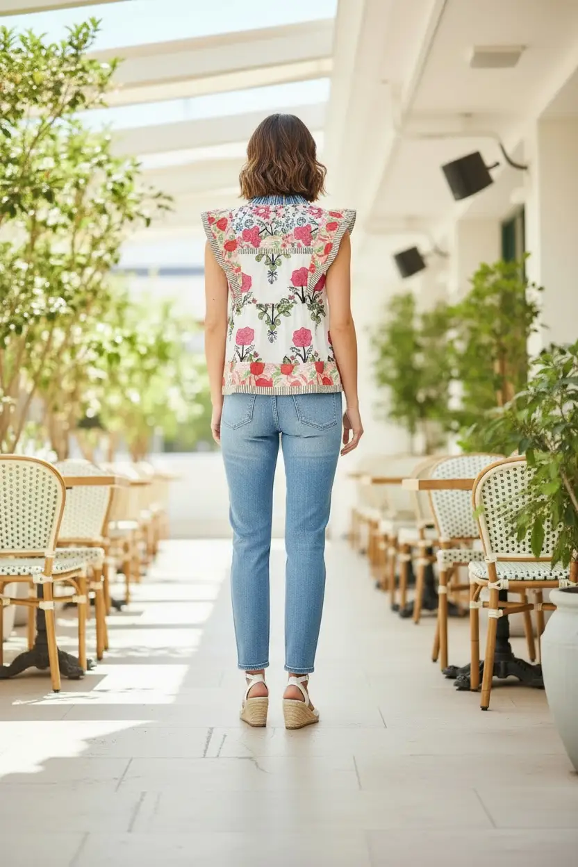 Grateful Threads Boutique The Flirt & Flutter Floral Blouse - Blouses floral sleeveless flutter sleeve blouse