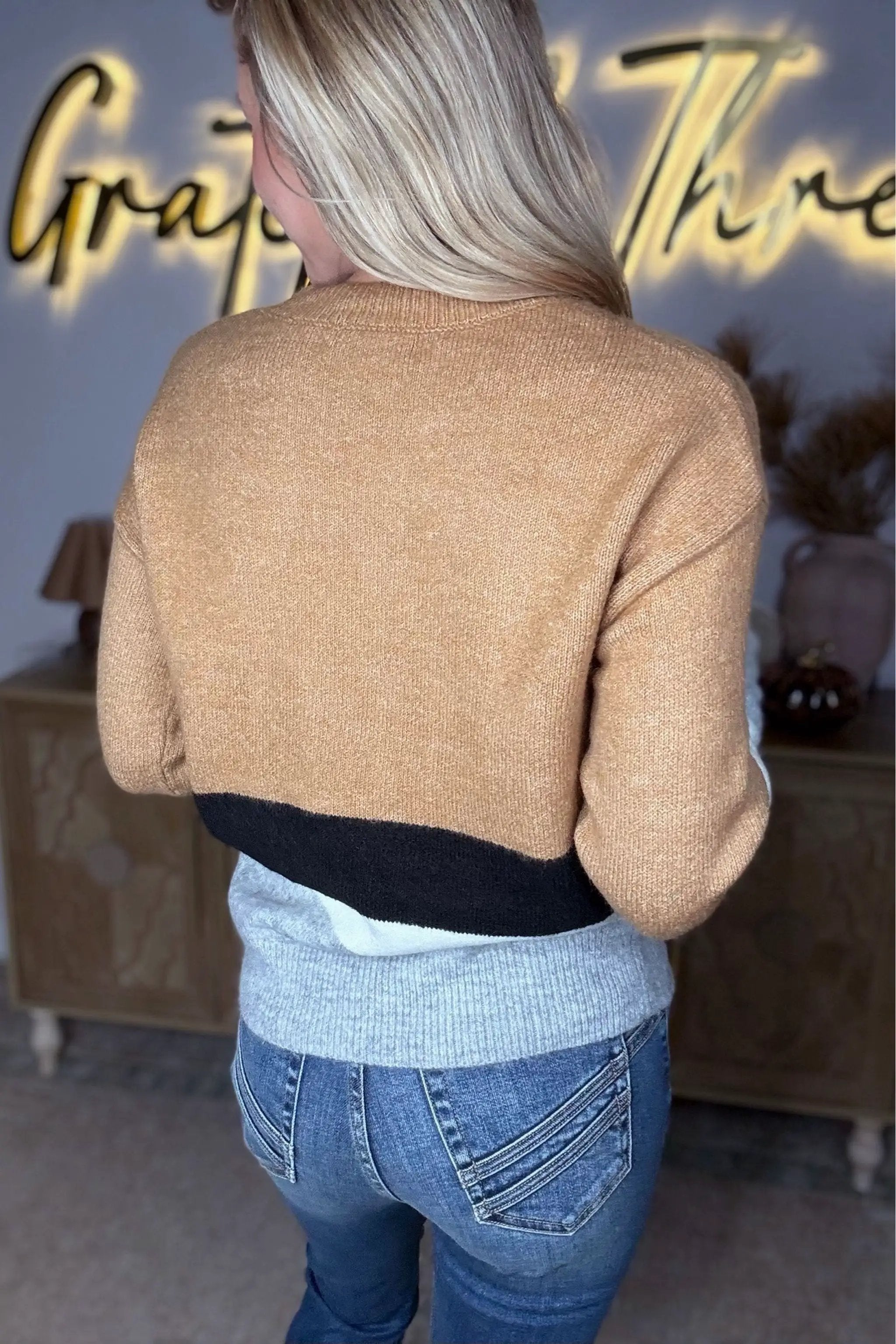 Grateful Threads Boutique Striped Ribbed Knit Sweater - Sweaters Striped Ribbed Knit Sweater