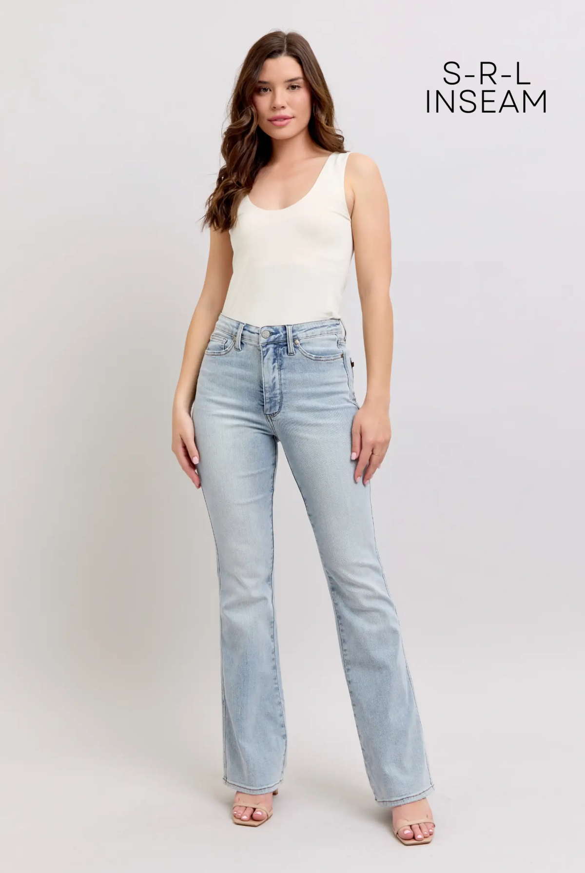 Judy Blue The High Waisted Tummy Control Light Wash Bootcut Denim Jeans: SHORT, REG, LONG Inseam - Jeans Judy Blue High Waisted SHORT Inseam Embroidered Back Pockets Bootcut Denim Jeans
