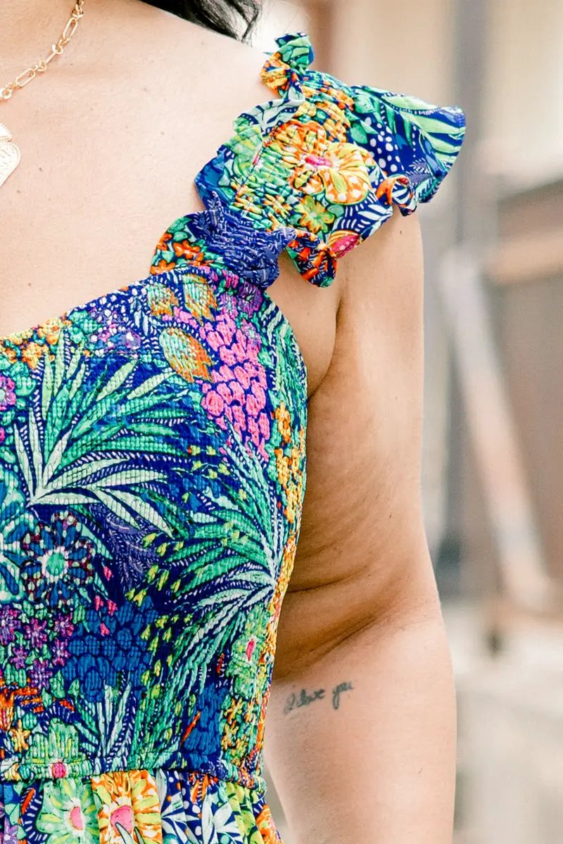 Hailey & Co The Flirty Floral Touch Jumpsuit: Curvy - One-Pieces
