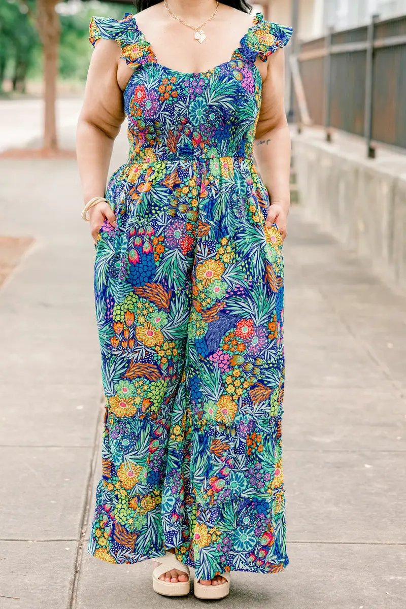 Hailey & Co The Flirty Floral Touch Jumpsuit: Curvy - One-Pieces