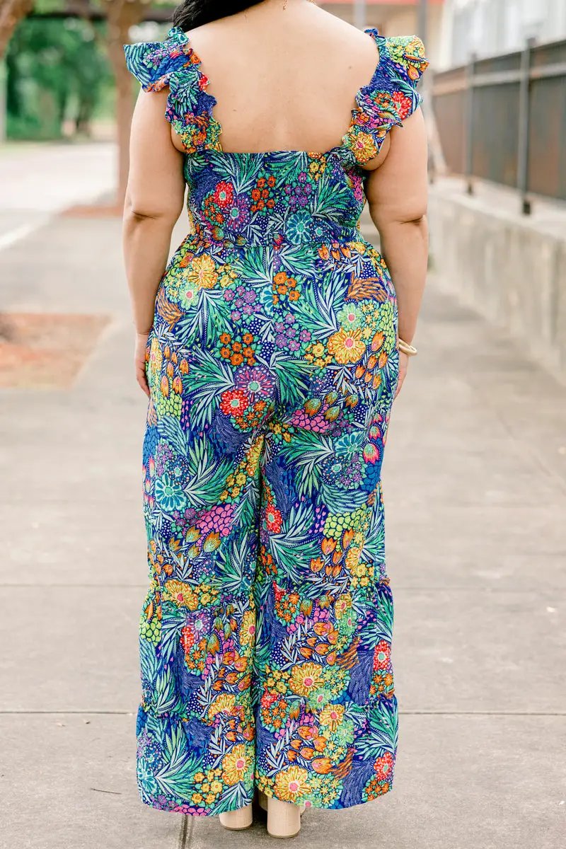 Hailey & Co The Flirty Floral Touch Jumpsuit: Curvy - One-Pieces