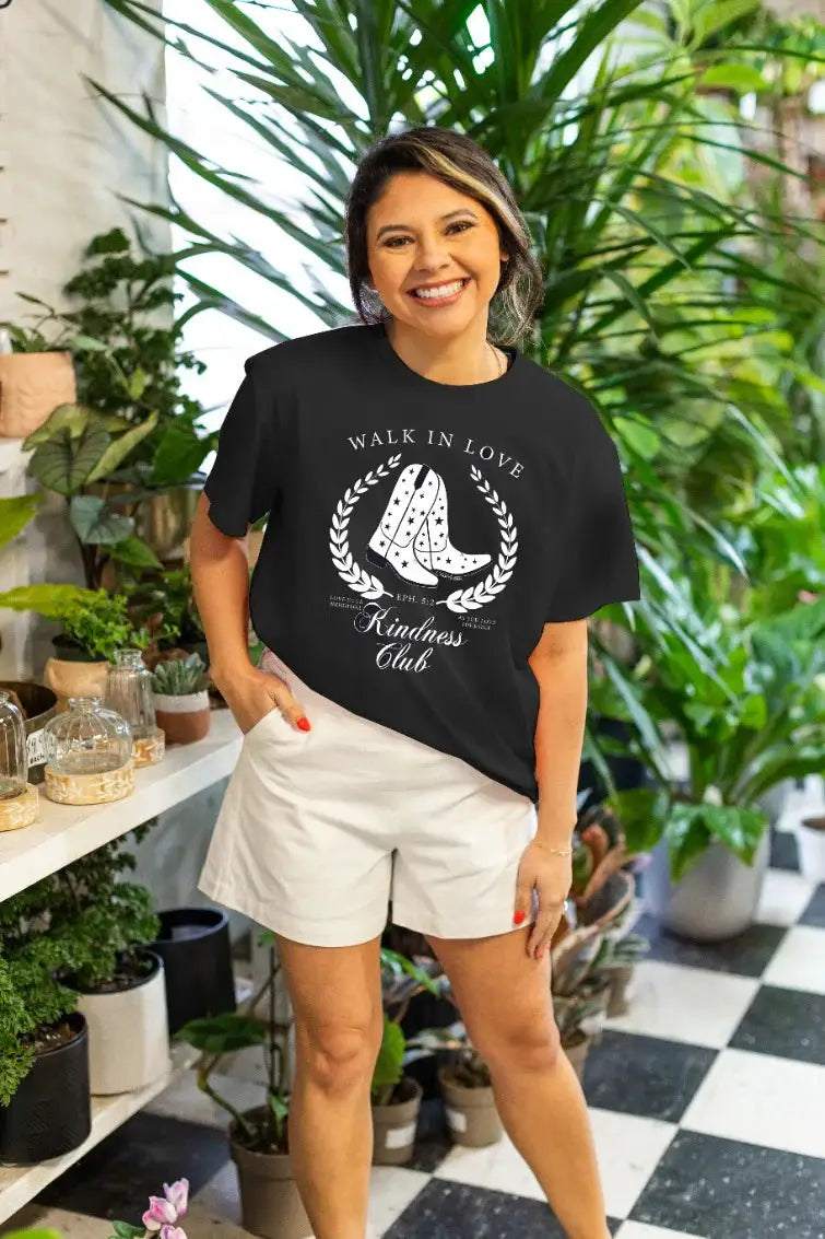 Grace & Emma ‘Walk In Love’ Black Tee - T-Shirts