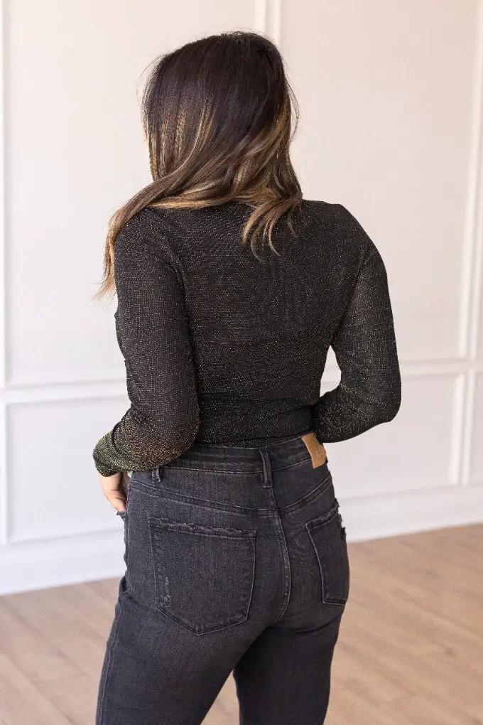 Grace & Emma Starlit Glam Bodysuit in Black - Bodysuits