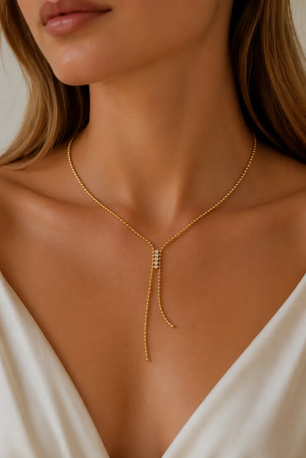 Savvy Bling The Golden Drift Lariat Necklace (Water Resistant) - Necklaces