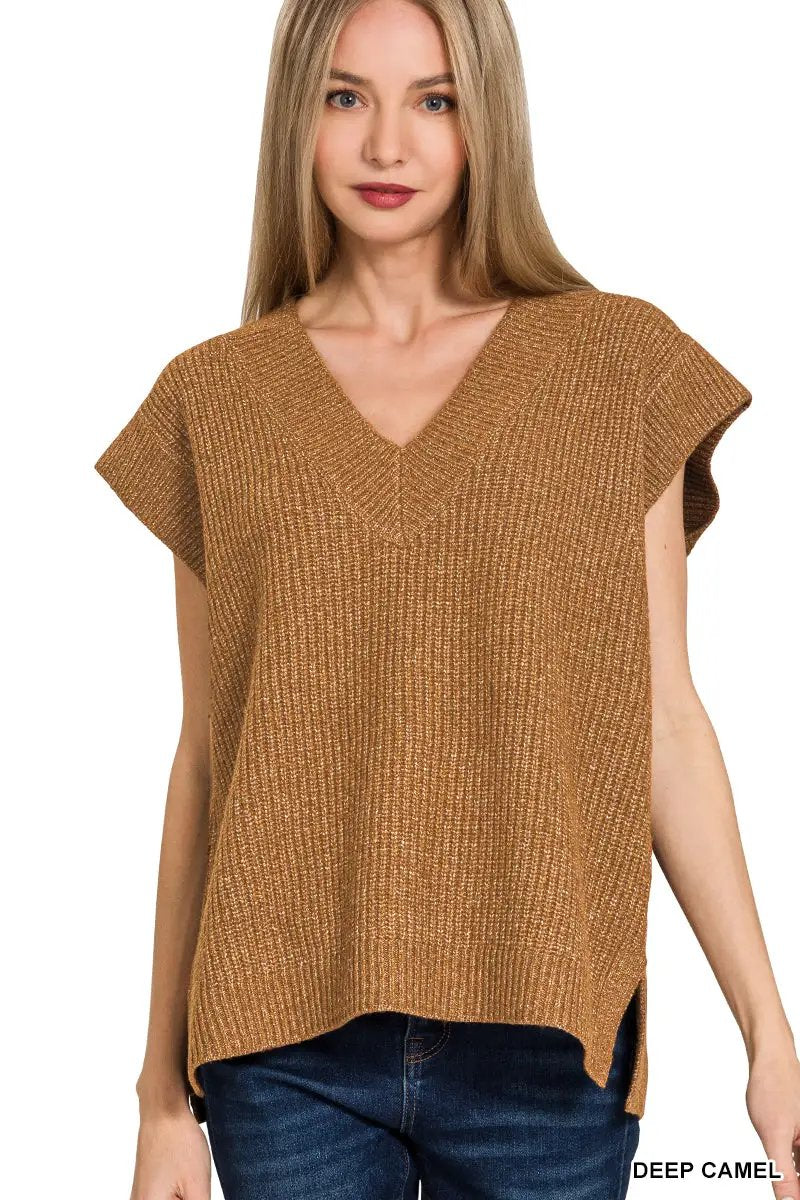 Zenana Zenana V-Neck Sweater Vest - Sweaters Zenana V-Neck Sweater Vest
