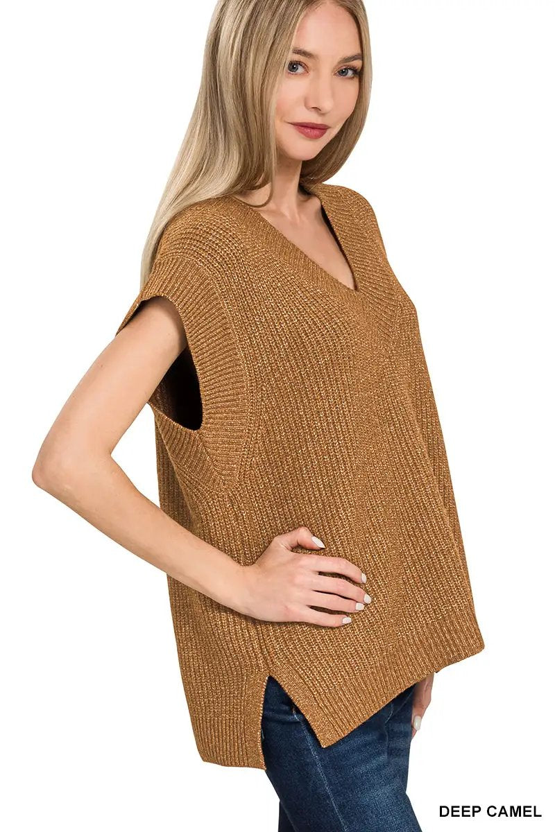 Zenana Zenana V-Neck Sweater Vest - Sweaters Zenana V-Neck Sweater Vest