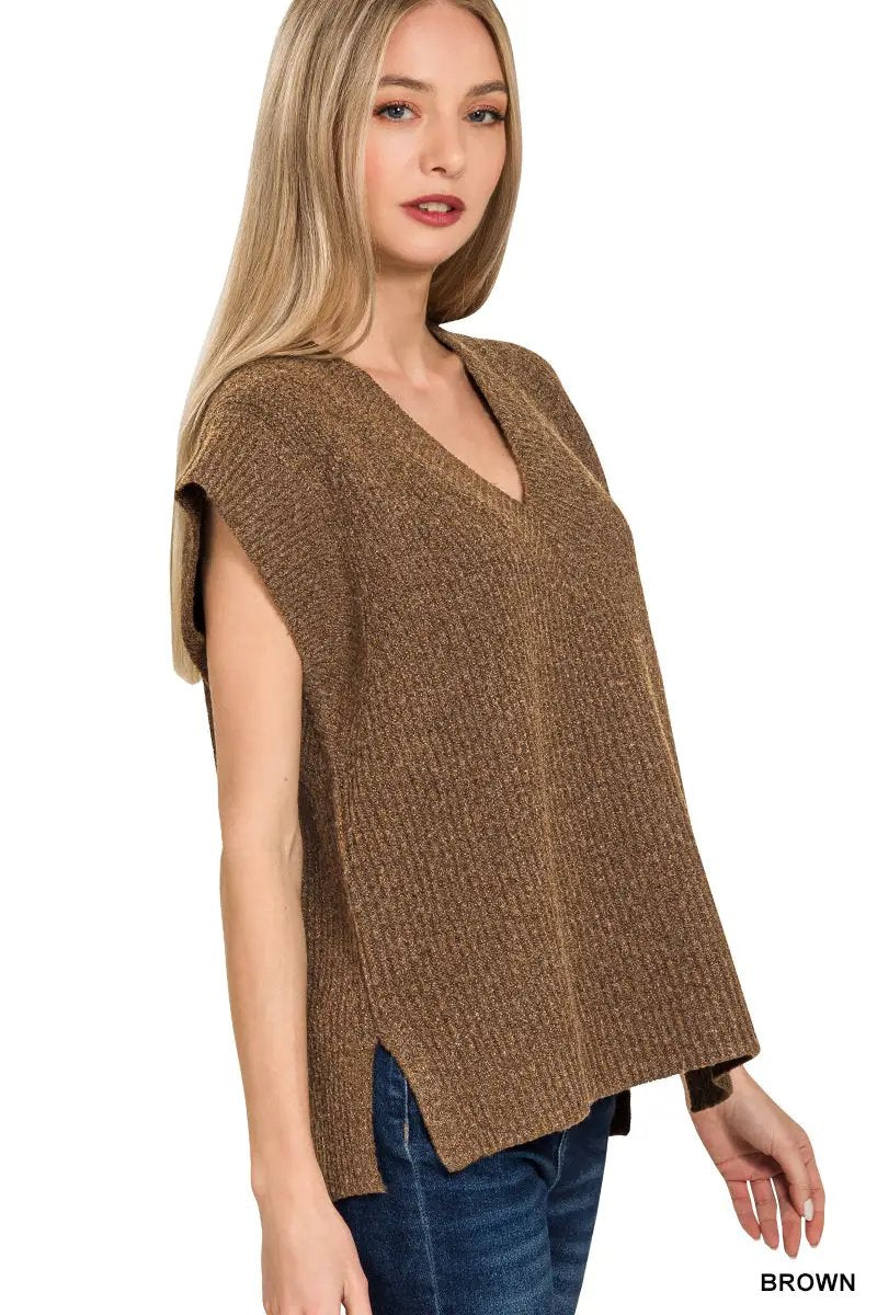 Zenana Zenana V-Neck Sweater Vest - Sweaters Zenana V-Neck Sweater Vest