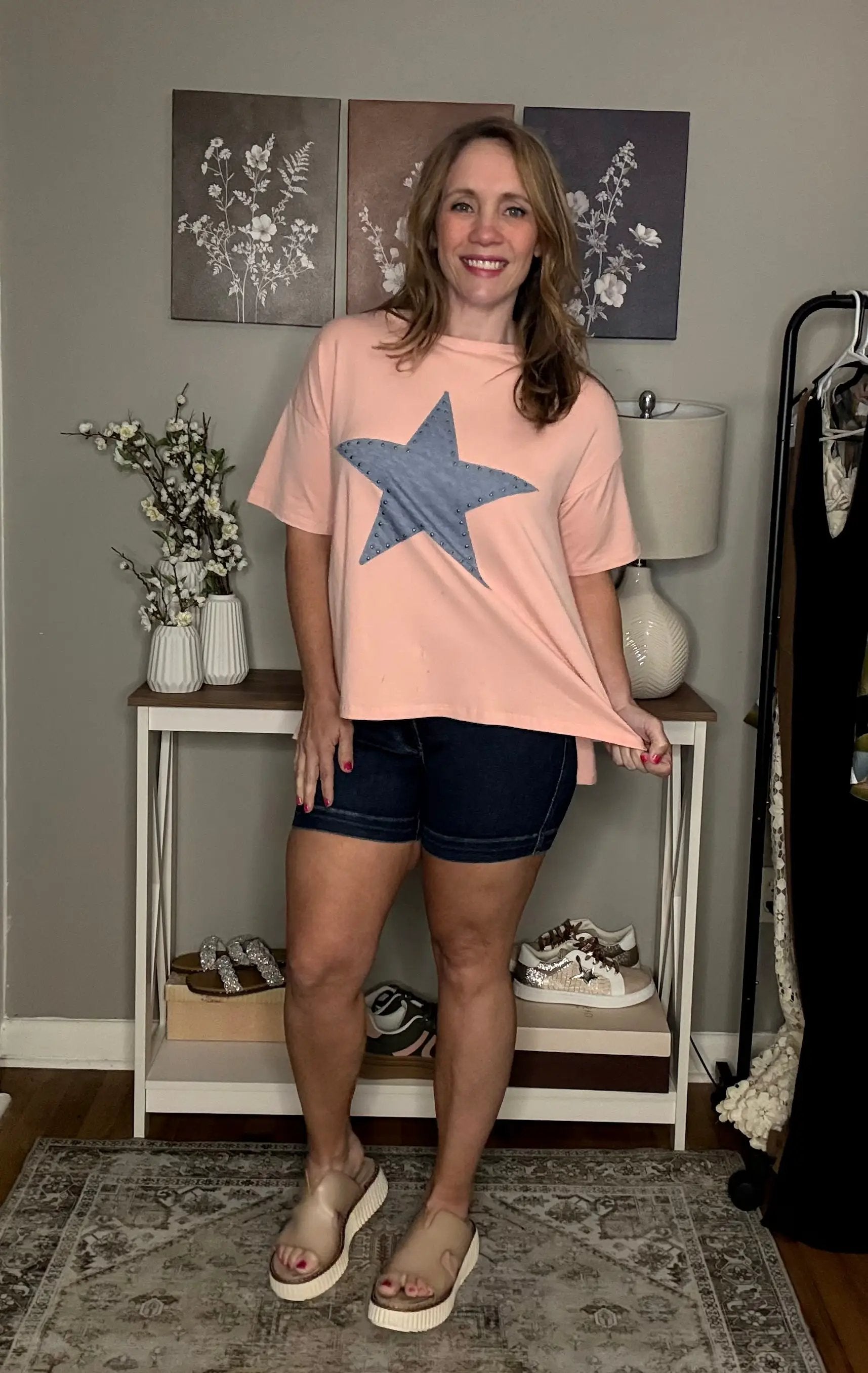 Grateful Threads Boutique Apricot Pink Mineral Wash Tee - T-Shirts Star Tee