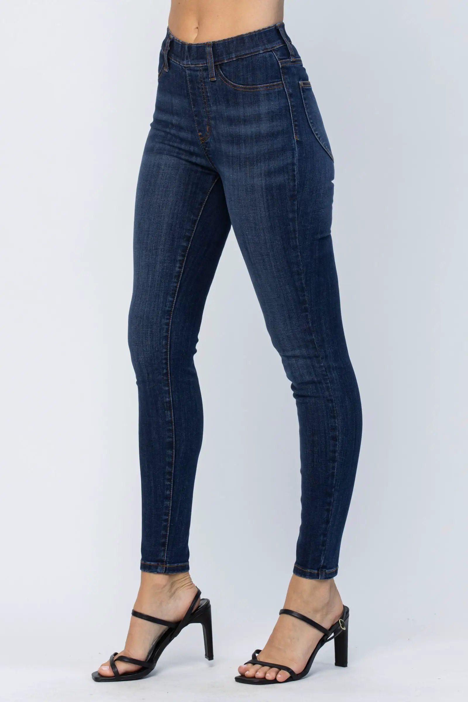 Judy Blue Judy Blue High-Waist Jeggings Patch Pocket Pull-On Medium Wash Denim Jeans - Jeans Judy Blue High-Waist Jeggings Patch Pocket Pull-On Medium Wash Denim Jeans