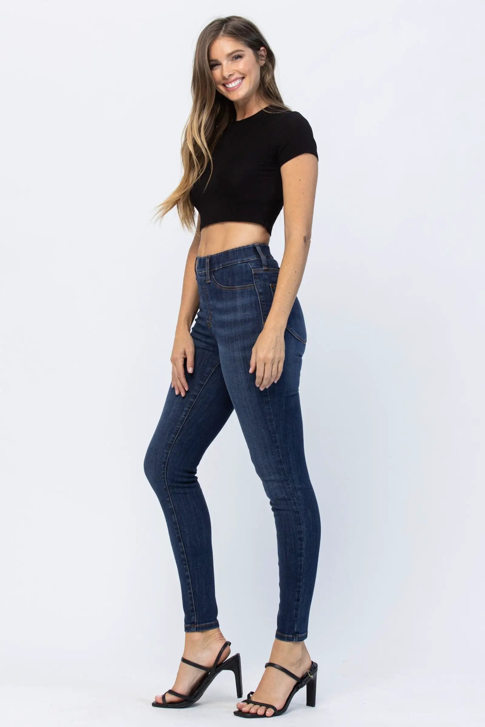 Judy Blue Judy Blue High-Waist Jeggings Patch Pocket Pull-On Medium Wash Denim Jeans - Jeans Judy Blue High-Waist Jeggings Patch Pocket Pull-On Medium Wash Denim Jeans