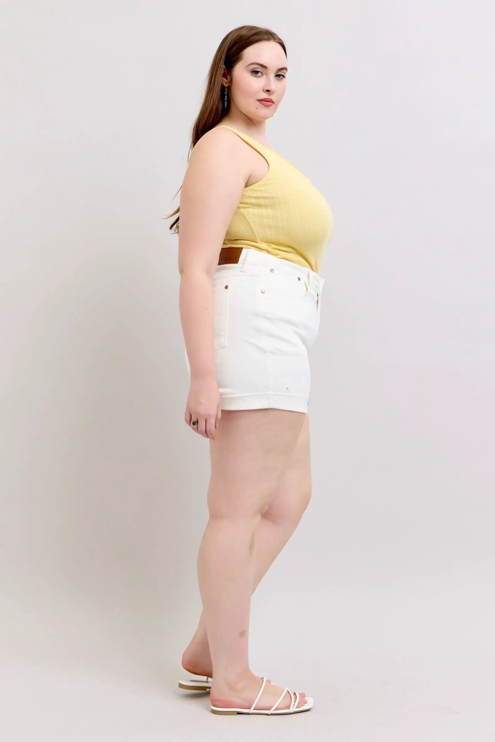 Judy Blue Judy Blue High Waisted Double Roll Cuff Short: CURVY - Shorts Judy Blue High Waisted Double Roll Cuff Short PLUS