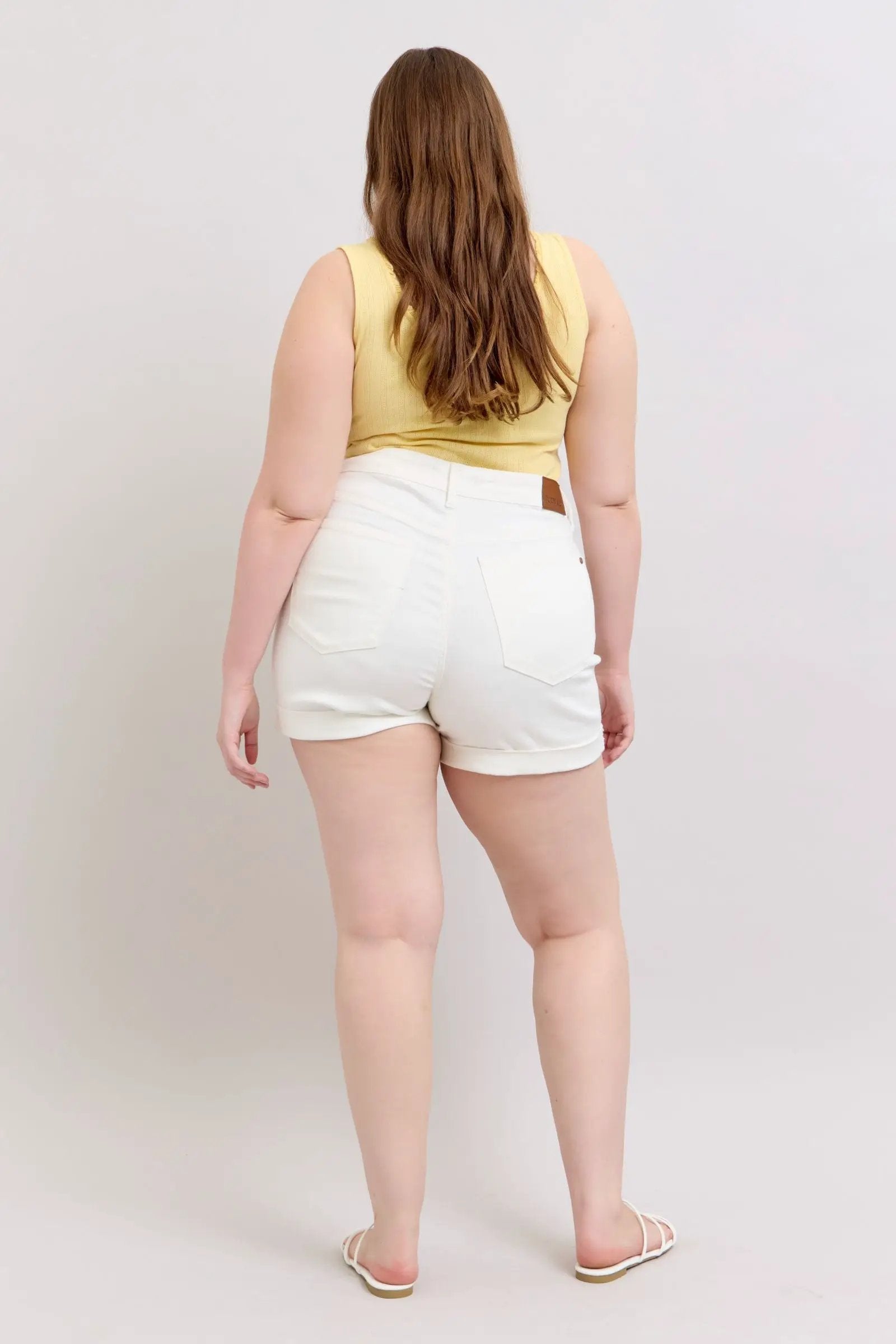 Judy Blue Judy Blue High Waisted Double Roll Cuff Short: CURVY - Shorts Judy Blue High Waisted Double Roll Cuff Short PLUS